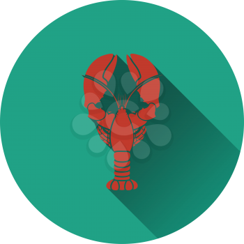 Lobster icon. Flat color design. Vector illustration.
