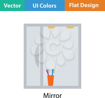 Bathroom mirror icon. Flat color design. Vector illustration.