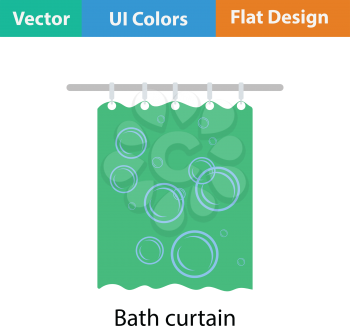 Bath curtain icon. Flat color design. Vector illustration.