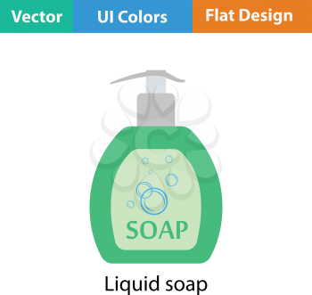 Liquid soap icon. Flat color design. Vector illustration.