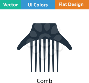 Comb icon. Flat color design. Vector illustration.