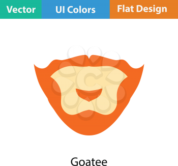 Goatee icon. Flat color design. Vector illustration.
