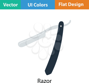 Razor icon. Flat color design. Vector illustration.