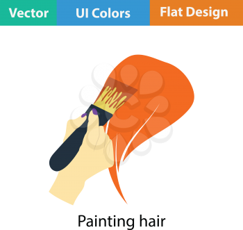 Painting hair icon. Flat color design. Vector illustration.