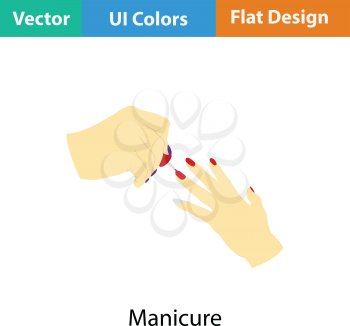 Manicure icon. Flat color design. Vector illustration.