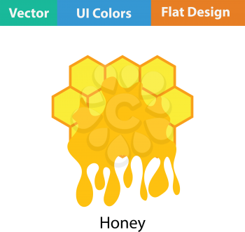 Honey icon. Flat color design. Vector illustration.