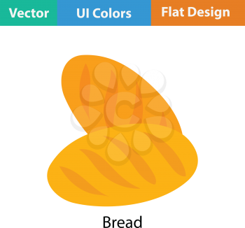 Bread icon. Flat color design. Vector illustration.