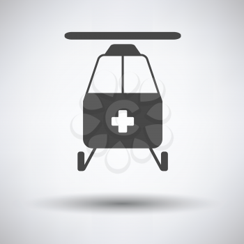 Medevac icon on gray background, round shadow. Vector illustration.