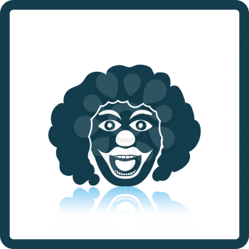 Party clown face icon. Shadow reflection design. Vector illustration.