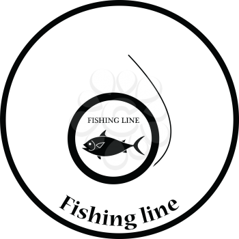 Icon of fishing line. Thin circle design. Vector illustration.