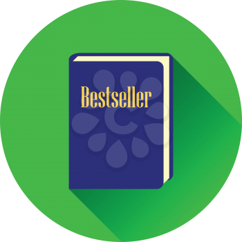 Bestseller book icon. Flat color design. Vector illustration.