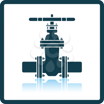 Pipe valve icon. Shadow reflection design. Vector illustration.