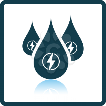 Hydro energy drops  icon. Shadow reflection design. Vector illustration.