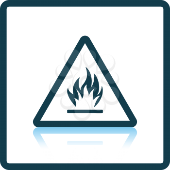 Flammable icon. Shadow reflection design. Vector illustration.