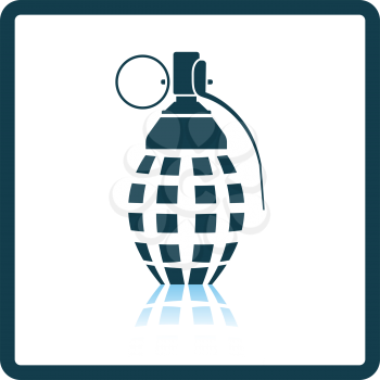 Defensive grenade icon. Shadow reflection design. Vector illustration.