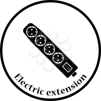 Electric extension icon. Thin circle design. Vector illustration.