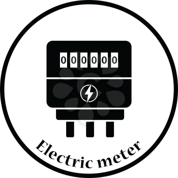Electric meter icon. Thin circle design. Vector illustration.