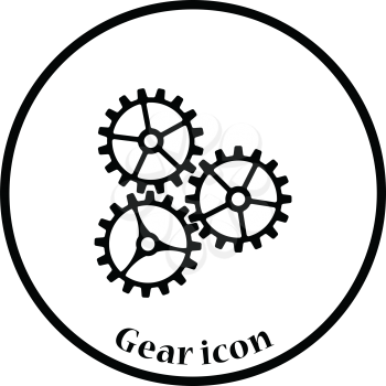 Gear icon. Thin circle design. Vector illustration.