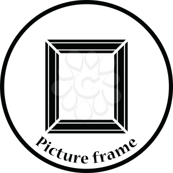 Picture frame icon. Thin circle design. Vector illustration.