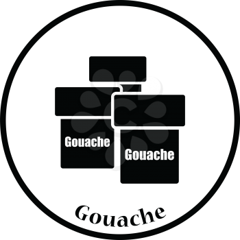 Gouache can icon. Thin circle design. Vector illustration.
