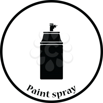Paint spray icon. Thin circle design. Vector illustration.