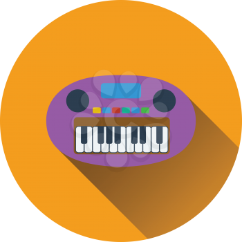 Synthesizer toy icon. Flat color design. Vector illustration.