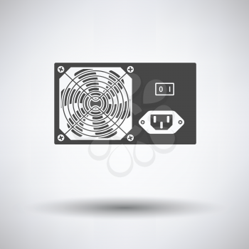 Power unit icon on gray background, round shadow. Vector illustration.