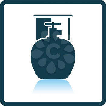 Camping gas container icon. Shadow reflection design. Vector illustration.