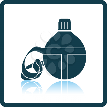 Touristic flask  icon. Shadow reflection design. Vector illustration.