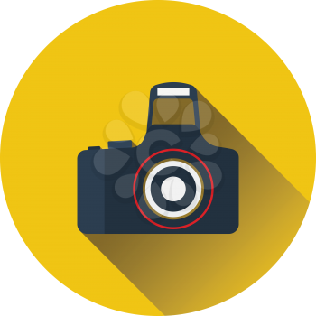 Icon of photo camera. Flat color design. Vector illustration.