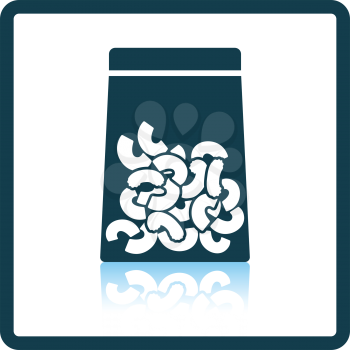 Macaroni package icon. Shadow reflection design. Vector illustration.