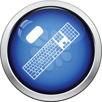 Keyboard icon. Glossy button design. Vector illustration.
