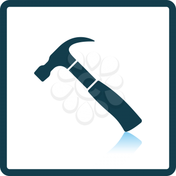 Icon of hammer. Shadow reflection design. Vector illustration.