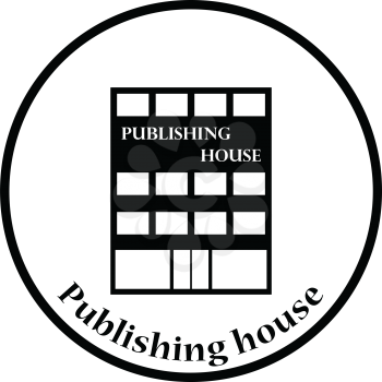 Publishing house icon. Thin circle design. Vector illustration.
