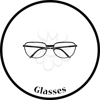 Glasses icon. Thin circle design. Vector illustration.