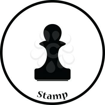 Stamp icon. Thin circle design. Vector illustration.