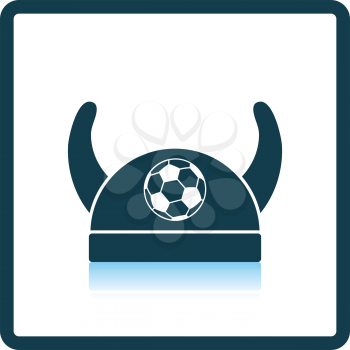 Football fans horned hat icon. Shadow reflection design. Vector illustration.