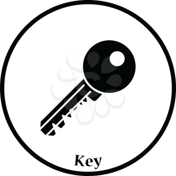 Icon of Key. Thin circle design. Vector illustration.