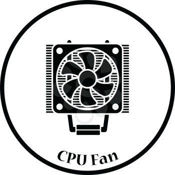 CPU Fan icon. Flat color design. Vector illustration. Thin circle design. Vector illustration.