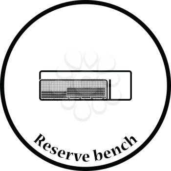 Baseball reserve bench icon. Thin circle design. Vector illustration.