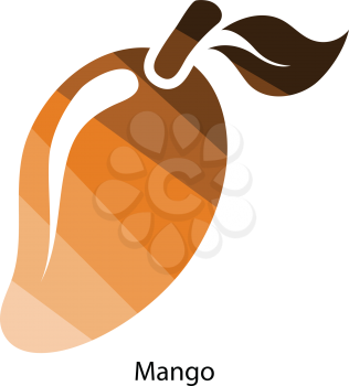 Mango icon. Flat color design. Vector illustration.