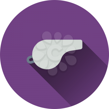 Whistle icon. Flat color design. Vector illustration.