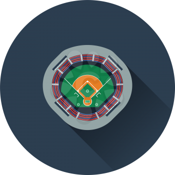Baseball stadium icon. Flat color design. Vector illustration.