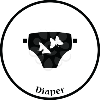 Diaper icon. Thin circle design. Vector illustration.