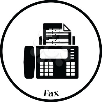 Fax icon. Thin circle design. Vector illustration.