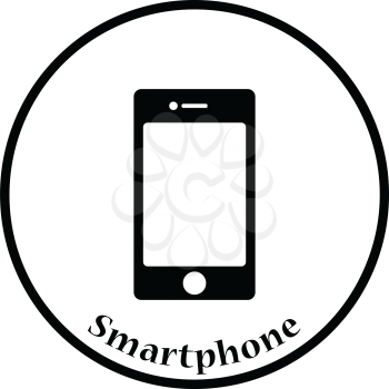 Smartphone icon. Thin circle design. Vector illustration.
