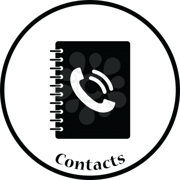 Phone book icon. Thin circle design. Vector illustration.