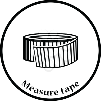 Icon of Measure tape . Thin circle design. Vector illustration.