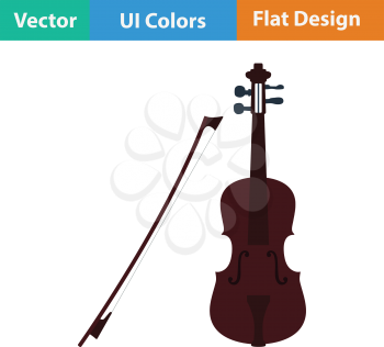 Violin icon. Flat color design. Vector illustration.