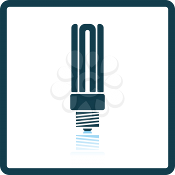 Energy saving light bulb icon. Shadow reflection design. Vector illustration.